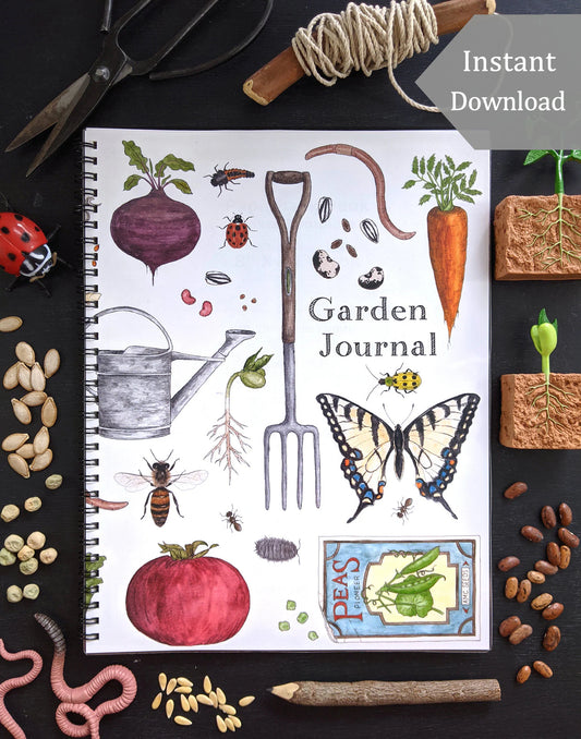 DIGITAL PDF Version - Garden Journal for Kids - 8.5 x 11 and A4 Size Formats
