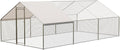 Metal Chicken Coop 6.5/13/20 FT Large Walk-in Hen Cage House with Cover Roof NEW