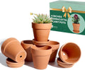 4 Inch Terracotta Plant Pots with Saucer - 6 Pack Clay Flower Pots with Drainage, Great for Plants, Crafts, Wedding Favor