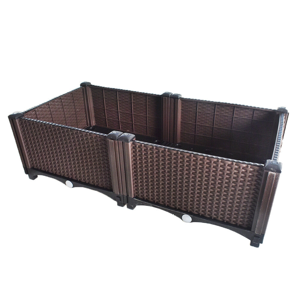 2 Pcs Rectangle  Raised Garden Bed Planter Box Flower Vegetables Planting