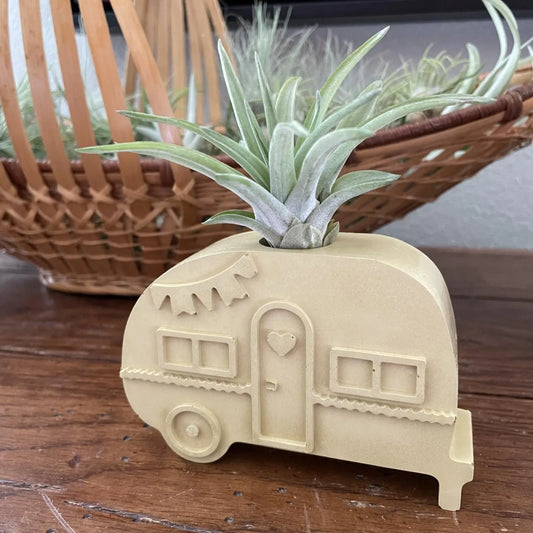 The Adventurer Cement Air Plant Holder – Mini RV Planter | Wanderlust Decor | Handmade | Air Plants