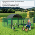 Heavy Duty Metal Chicken Coop Outdoor Metal Walk-in Hen House w Waterproof Cover