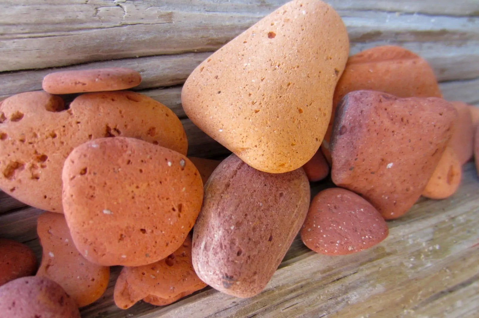 Terracotta Sea Pottery - 15 Pieces Vintage Beach Brick from Maine - Vintage Clay Pottery - Genuine Maine Sea Bricks