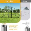 Large Walk-in Metal Chicken Coop Poultry Cage Hen House w/Cover 6.6x9.8x6.6ft