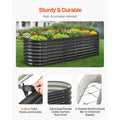 Uimoso Metal Raised Garden Bed Galvanized Planter Box 8x2x2 ft Dark Gray Outdoor