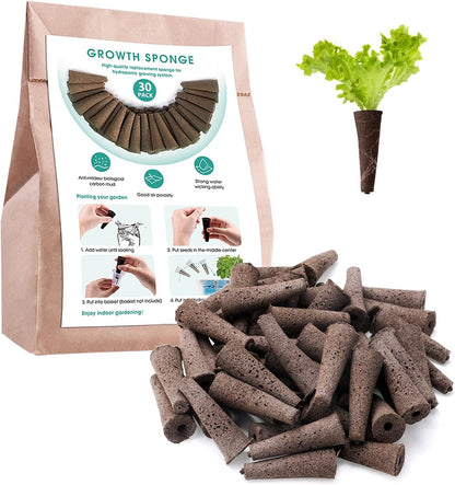 Grow Sponge Hydroponics Replacement Seed Starter Pods Plug Root Growth Kit