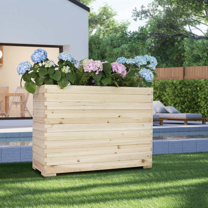 Wood Raised Garden Bed, Rectangular Planter Box Outdoor Large Tall Trough 39"x28"x15" Flower Planters Boxes with Bottom for Plants Herb Patio Porch Balcony Privacy Screen