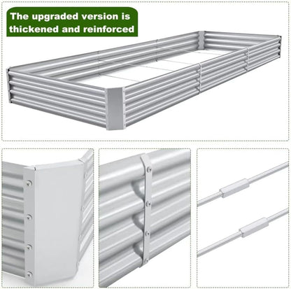 12×4×1ft Galvanized Raised Garden Bed Kit for Vegetables 2 Pack, Galvanized Super Large Metal Planter Raised Garden Boxes Outdoor