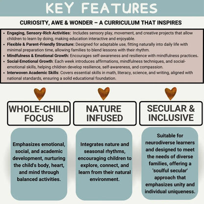 Nature-based Kindergarten Homeschool Curriculum: Secular, Whole-child focus, Hands-on