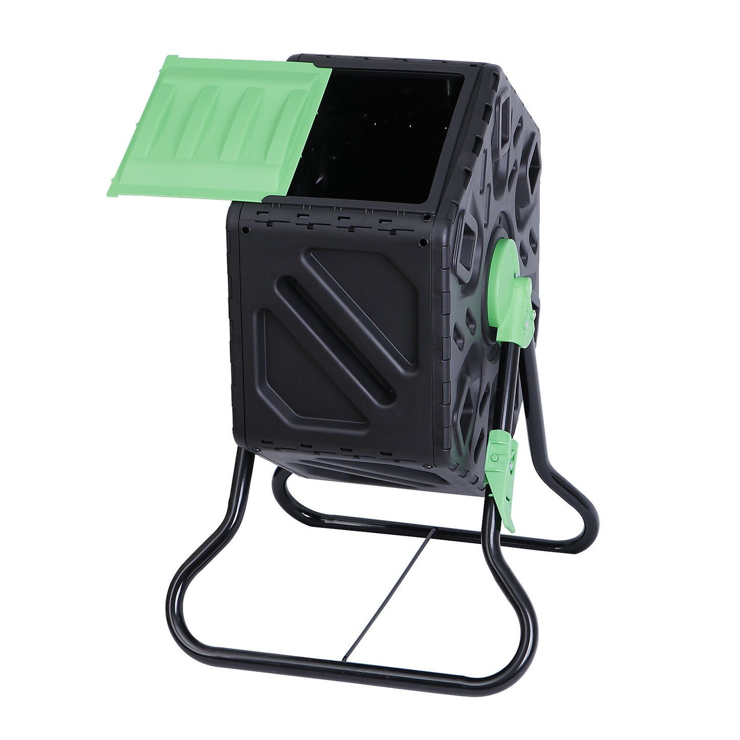 Large Chamber Compost Tumbler Composter with 2 Sliding Doors Fast-Working