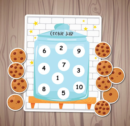 Cookie Jar Counting Activity, Matching Numbers 1-10 Count, Homeschool Learning, Pre-k Learning, Educational Resource.