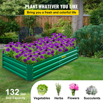 VEVOR Galvanized Raised Garden Bed Planter Box for Plant Flower Vegetable