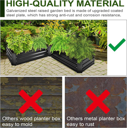 Raised Bed Garden Bed Kit, 5x5x1ft Galvanized Planter Tall Raised Garden Boxes Outdoor, Large Metal Raised Garden Beds for Vegetables, Flowers, Herbs