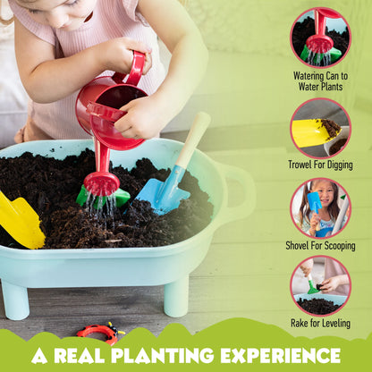 Kids Gardening Set, My First Gardening Kit- 27 Pieces STEM, Complete Toddler Gardening Kit with Plantable Seed Paper, Promotes Pretend Play