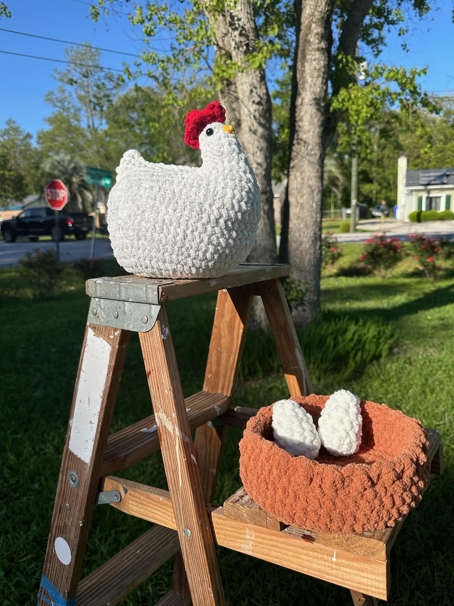 Mama Chicken in Nest with Eggs | Plush Hen that lays eggs