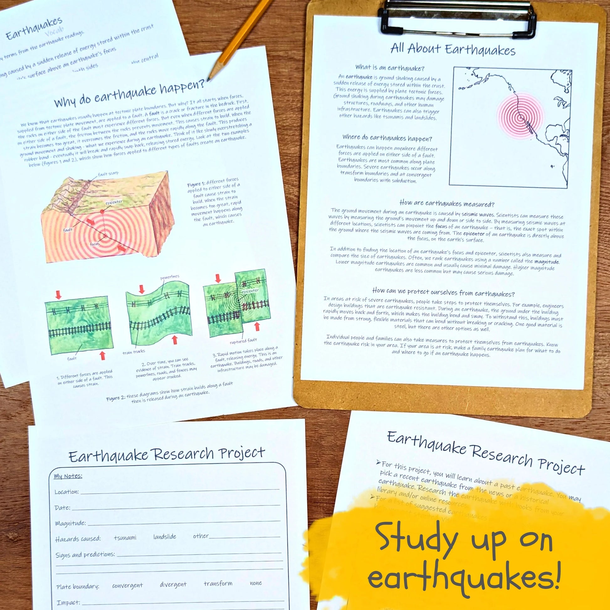 Plate Tectonics Unit: complete collection of classroom materials, earth science lesson plan, science unit study, homeschool geology