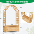 SLSY Raised Garden Bed with Trellis Wood Planter Box w/Hanging Roof Side Trellis