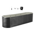 Uimoso Metal Raised Garden Bed Galvanized Planter Box 8x2x2 ft Dark Gray Outdoor