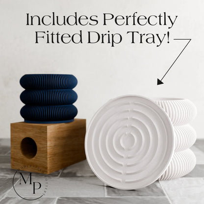 Wood BUBBLES Planter, 9 Color Options, Unique 3D Printed Plant Pot with Drainage & Saucer For Houseplants, Small to Large, 4 5 6 7 8 Inch