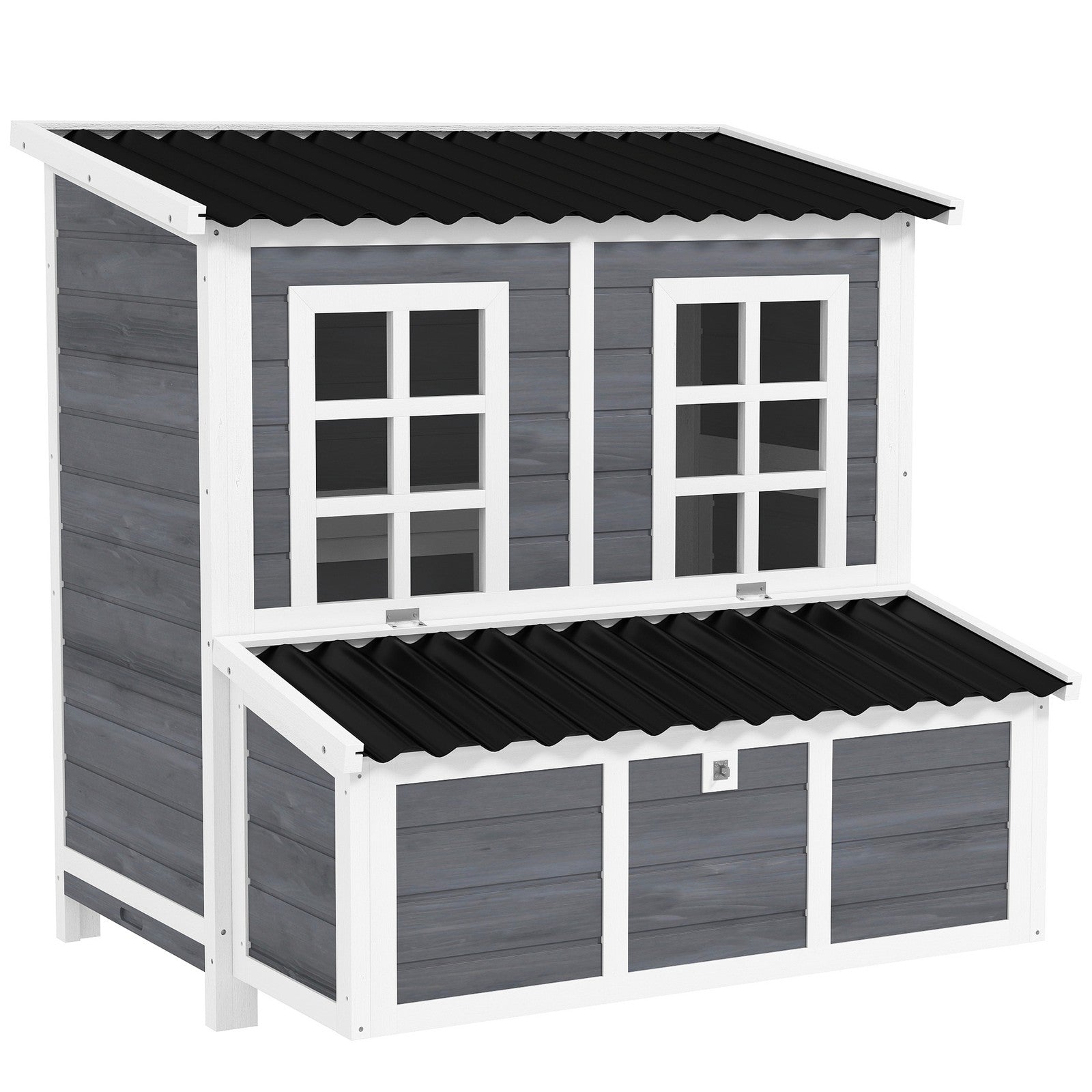 PawHut 39" Wooden Chicken Coop with Nesting Box, Tray, for 4-6 Chickens