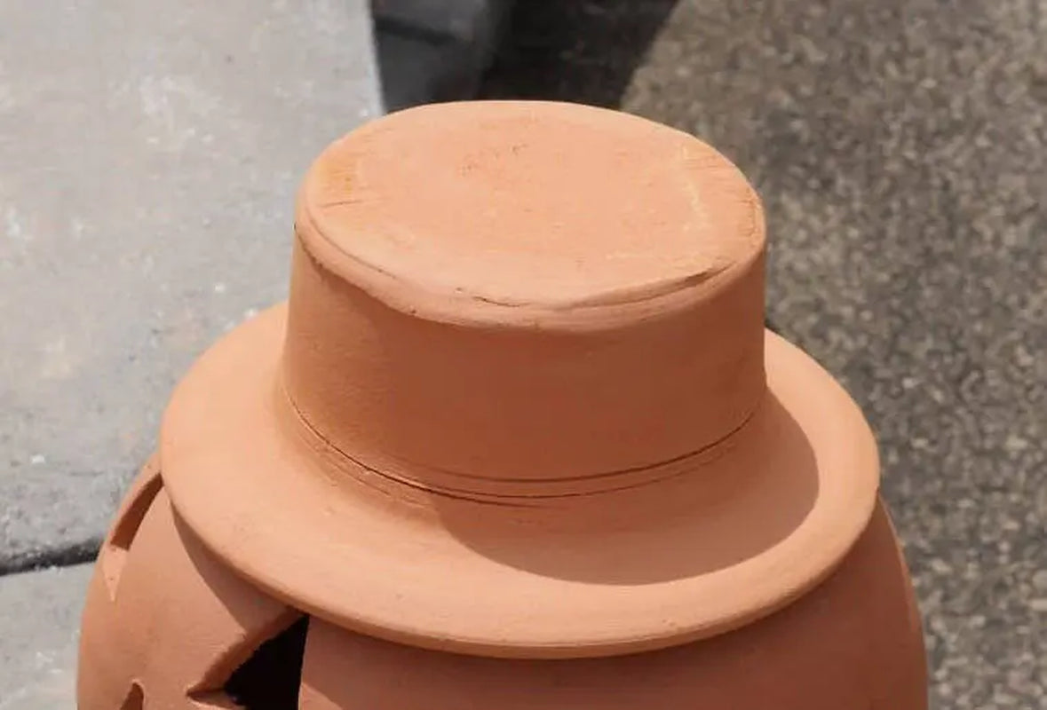 Replacement Terra Cotta Jack-o'-lantern Hat only for 2 or 3 Gallon Pumpkin from Craven Pottery