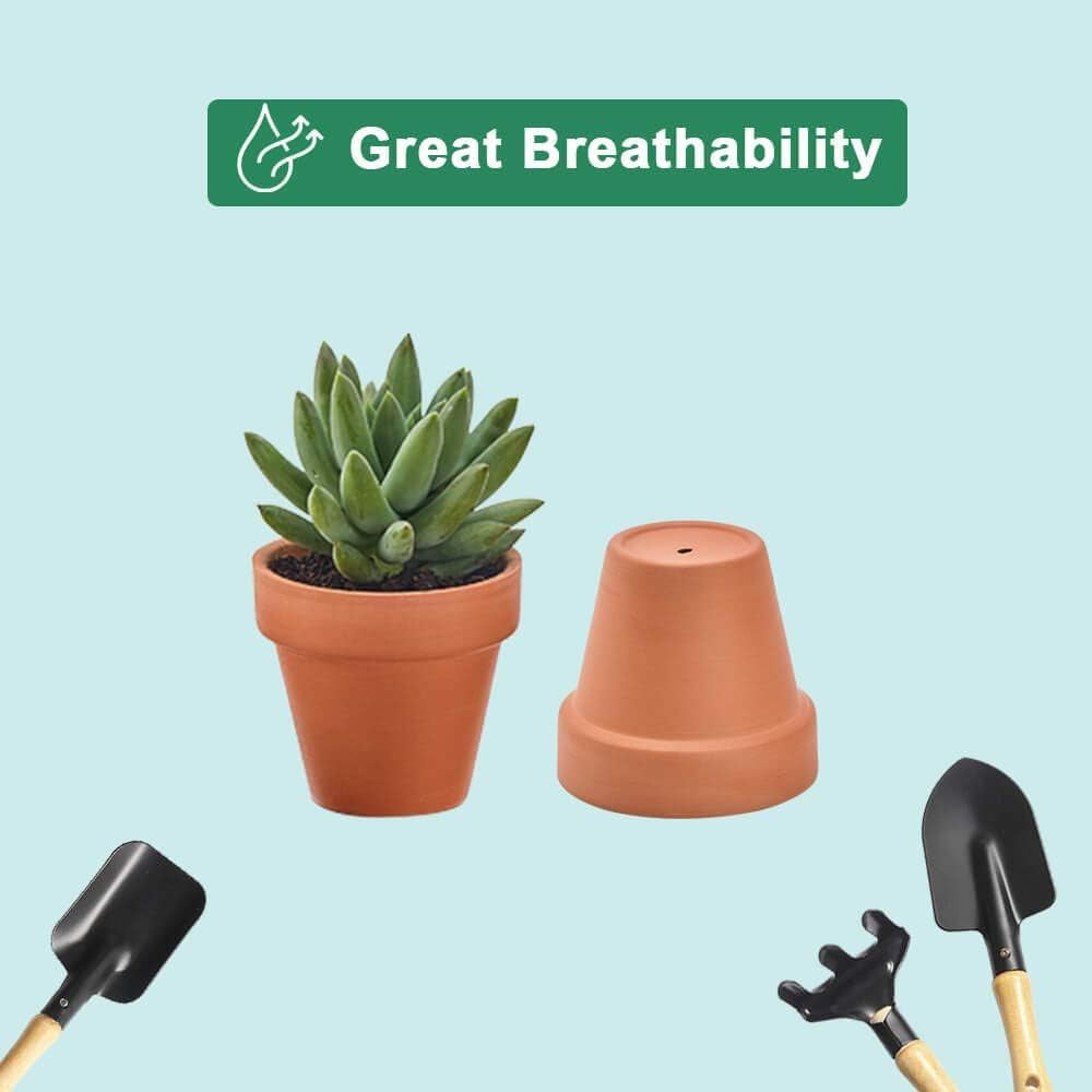 48 Pcs 2" Tiny Terracotta & Terra Cotta Pots with Drainage - Small Mini Clay Ceramic Pottery Planter Ideal for Indoor/Outdoor Plants, Crafts, Wedding Favors