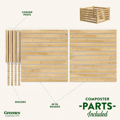 Cedar Wood Composter, 23.25 Cu ft / 173.92 gallons - Made in USA with North American Cedar