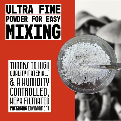 Ultra-Fine Lab Grade Gypsum for Mushroom Substrates, Brewing, Tofu - No Additives, 97% Calcium Sulfate 22.5% Calcium (Ca) 18% Sulfur (S) - Packaged in HEPA Enclosure