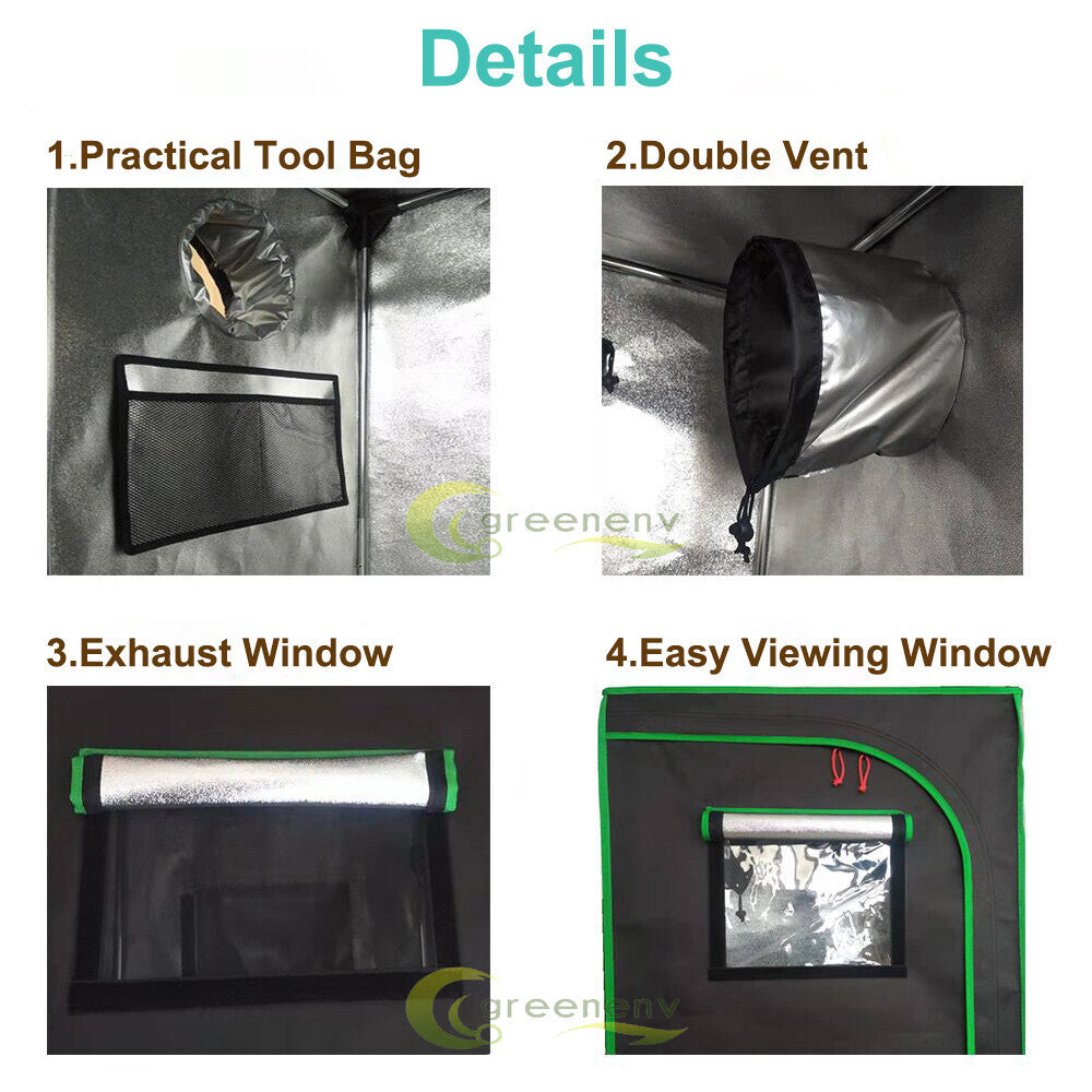 48"x48"x80" Complete Grow Tent Kit w/LED Full Spectrum Grow Light & Fan & Filter