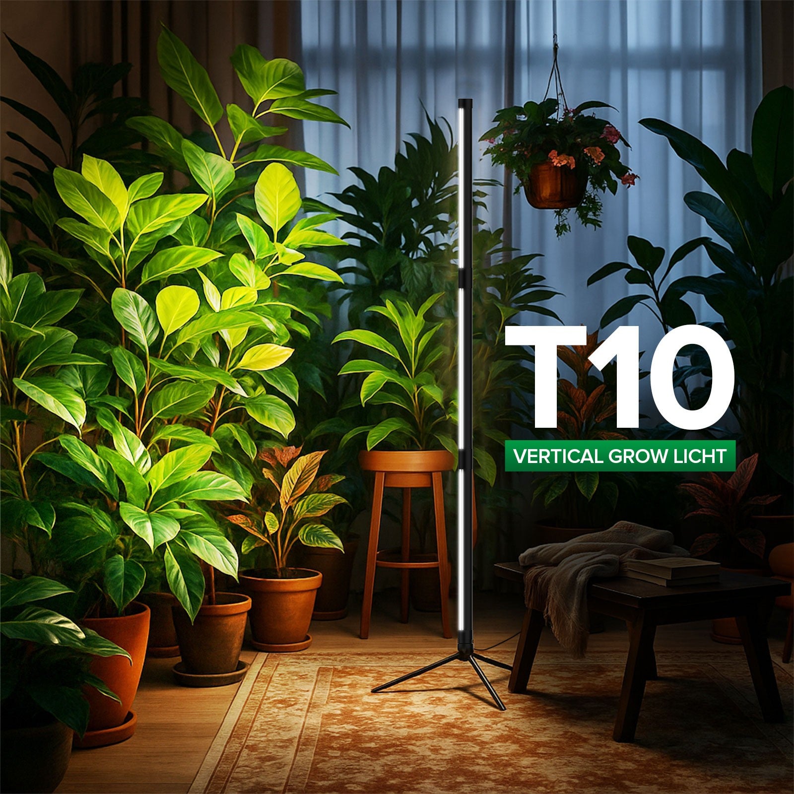 SANSI Grow Light 80W 144LEDs T10 Standing Full Spectrum Dimming Timer Houseplant