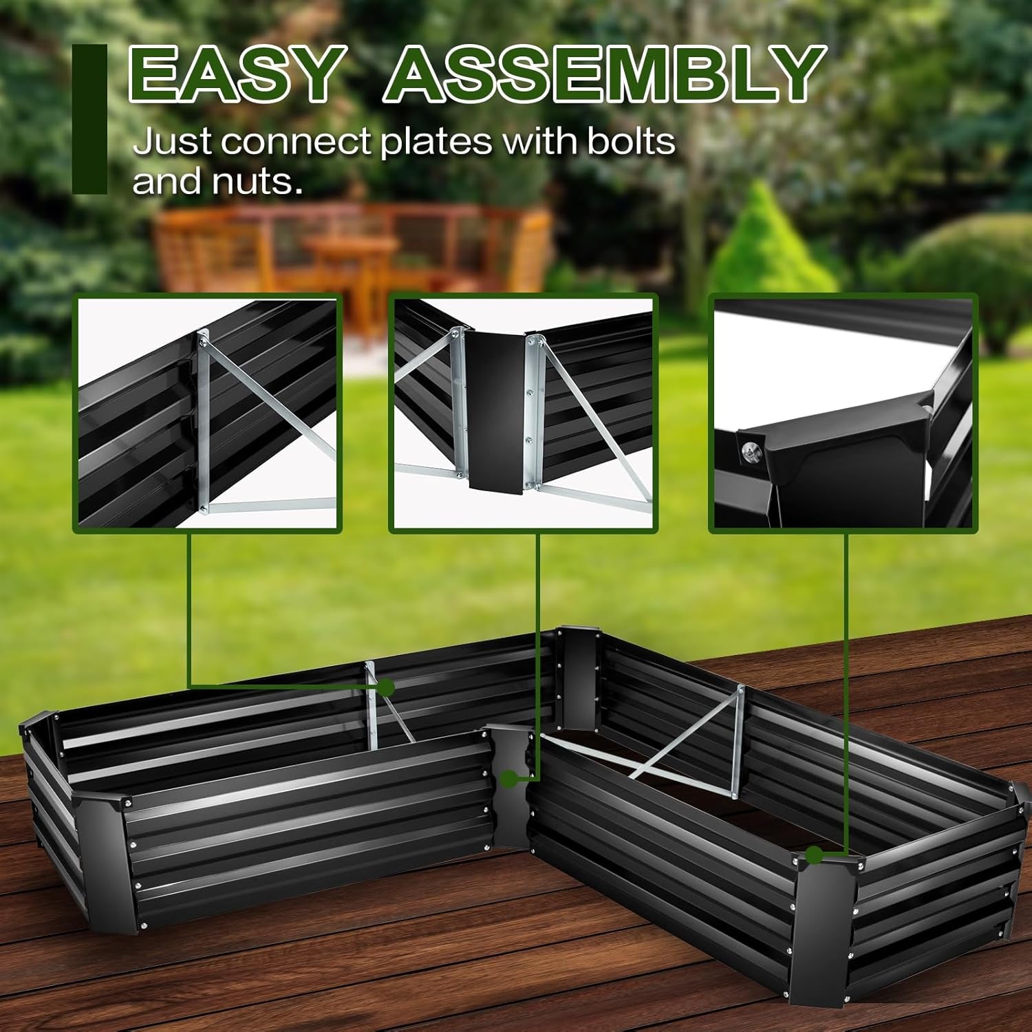 Raised Bed Garden Bed Kit, 5x5x1ft Galvanized Planter Tall Raised Garden Boxes Outdoor, Large Metal Raised Garden Beds for Vegetables, Flowers, Herbs