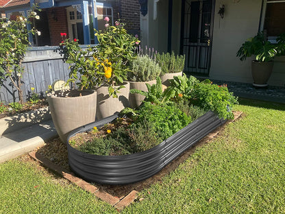 Galvanized Raised Garden Bed Kit, Galvanized Planter Raised Garden Boxes Outdoor, Oval Large Metal Raised Garden Beds for Vegetables(Grey)4×2×1ft(1pcs)