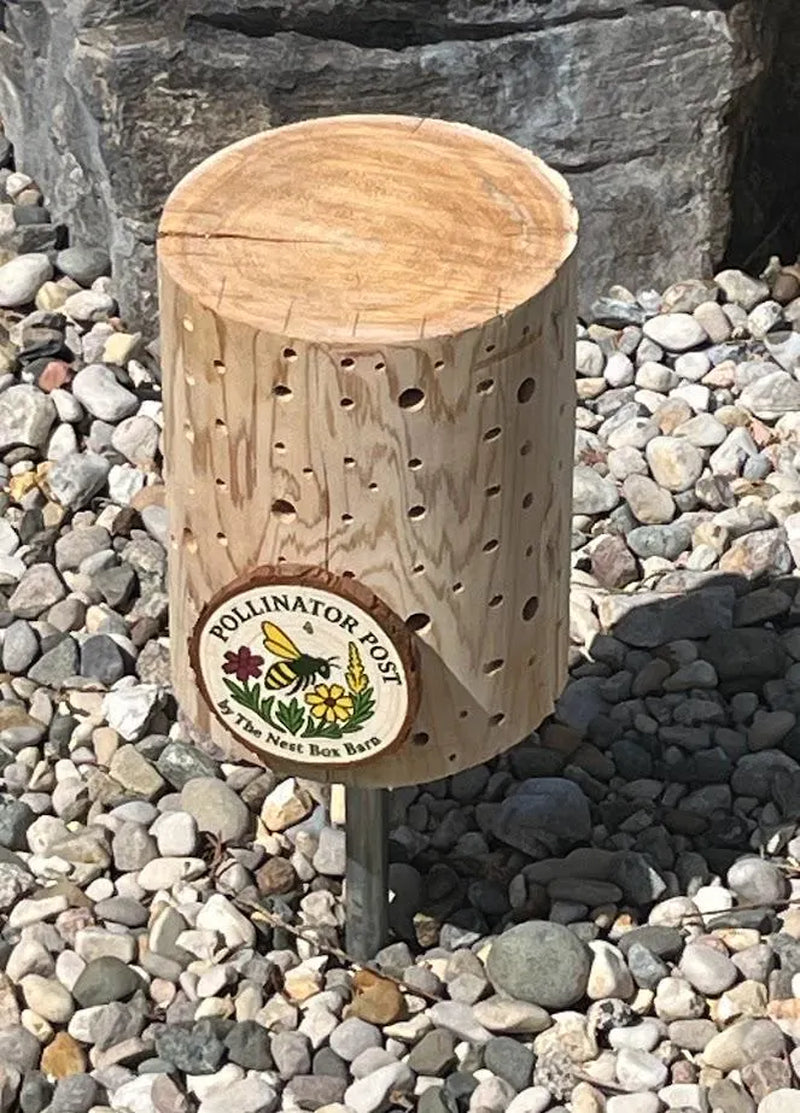 Solitary Bee Hotel – Unique Post Design | Handmade Bee House for Pollinators