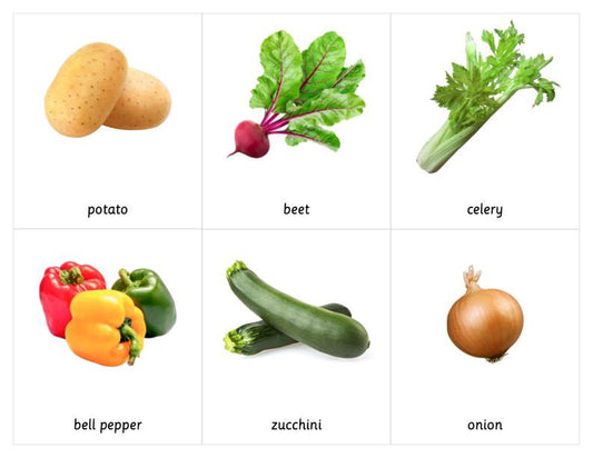 Vegetable Montessori 3 Part Cards