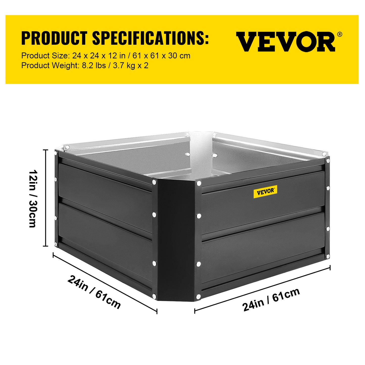 VEVOR Galvanized Raised Garden Bed Planter Box for Plant Flower Vegetable