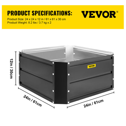 VEVOR Galvanized Raised Garden Bed Planter Box for Plant Flower Vegetable