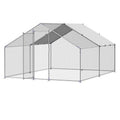 Metal Chicken Coop 9.8x13.1x6.5 ft Walk-in Chicken Run with Cover Spire Roof