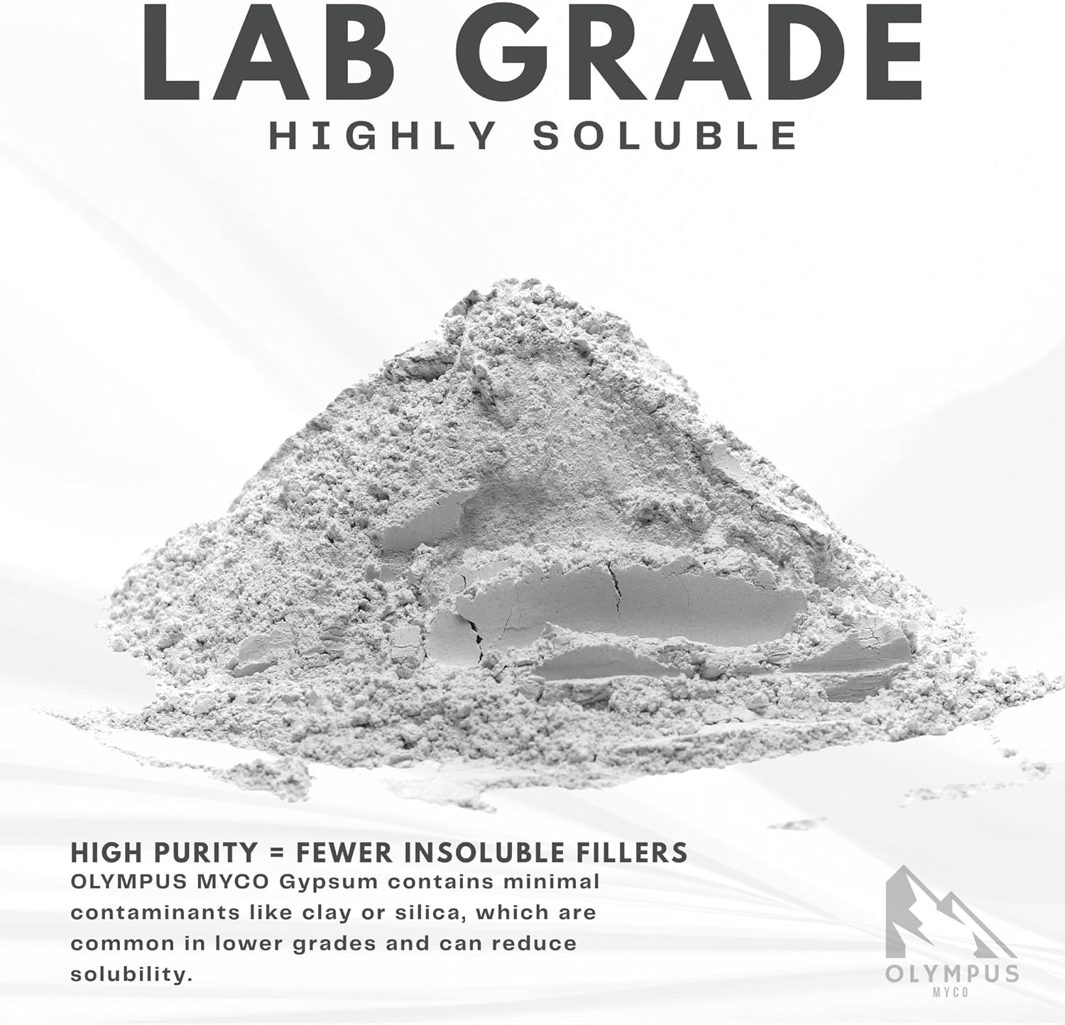 97% Pure Gypsum Powder, 1 lb – High Solubility Calcium Sulfate Dihydrate for Soil, Gardens, Lawns, and Mushroom Substrate