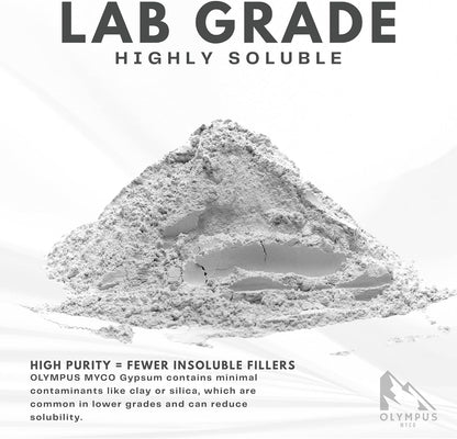 97% Pure Gypsum Powder, 1 lb – High Solubility Calcium Sulfate Dihydrate for Soil, Gardens, Lawns, and Mushroom Substrate