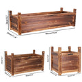 Heavy Wooden Planter Trough Planting Box Raised Garden Bed Plant Pot In/Outdoor