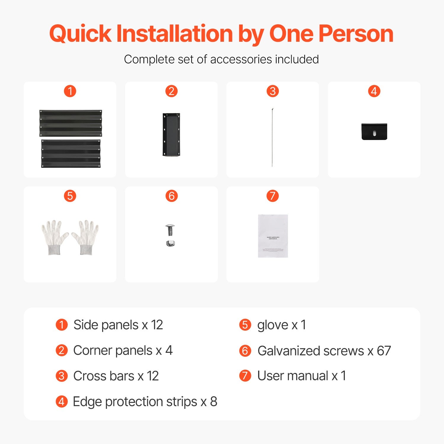 Metal Raised Garden Bed 8x4x1 ft Outdoor Galvanized Planter Box Dark Gray