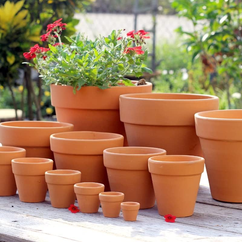 Clay Pot - 10 Pack Large Terra Cotta Plant Pot with Drainage Hole, Clay Planters Pot, Terracotta Pot for Indoor Outdoor Plant (5.5 inch)