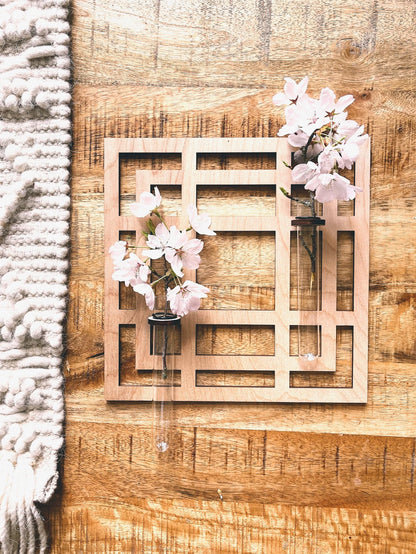 Wood Wall decor Geo Square Propagation station / Mountain / Wall planter indoor / Hanging planter/ Gifts for her for plant lovers Plant Wall