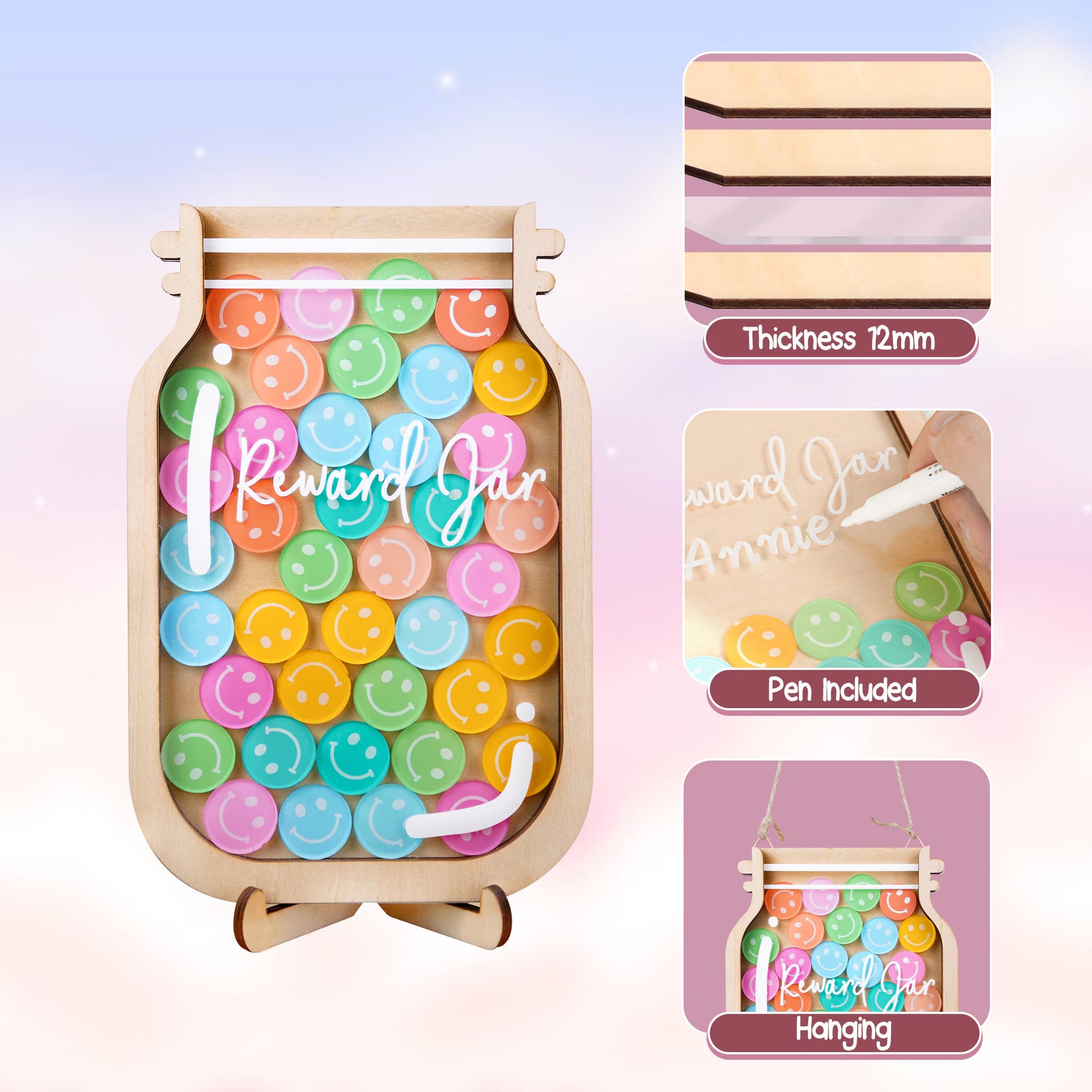Magnetic Reward Jar, DIY Potty Training Toddler Gift, Chore Chart for Kids Star Reward System, Back to School Gift, Fridge Magnet
