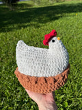 Mama Chicken in Nest with Eggs | Plush Hen that lays eggs
