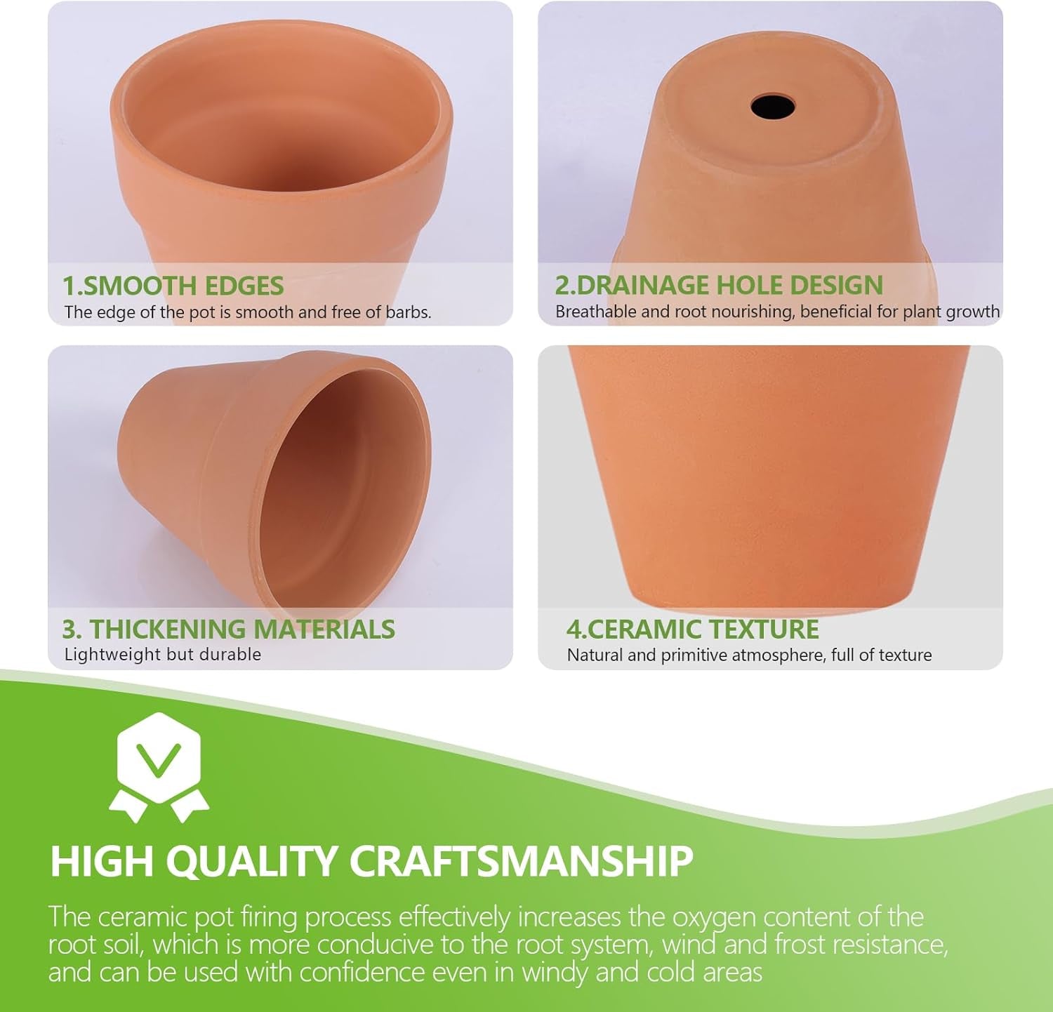 24 Pack 4 Inches Terracotta Plant Pots, Terra Cotta Planter with Drainage Holes, Perfect for Planting, Painting, Weddings and Parties