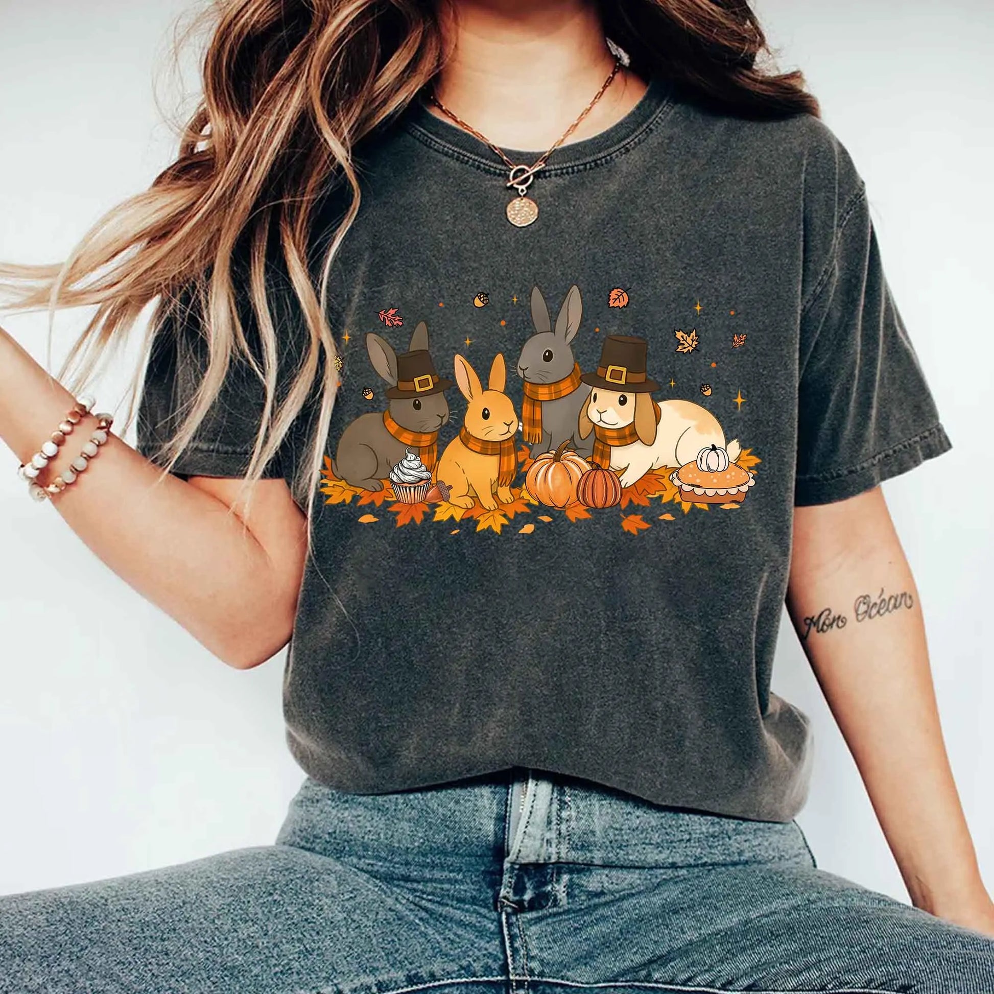 Bunny Fall Comfort Colors Shirt, Bunny Pumpkin Sweatshirt, Bunny Mom Sweatshirt, Rabbit Lovers Shirt, Pumpkin Fall Shirt
