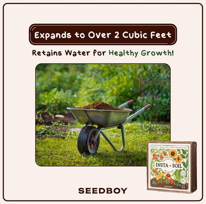 Instasoil™ Nutrient-Rich Potting Soil for Indoor/Outdoor Plants – Compressed Coco Coir– Just Add Water - Expands to 15 Gallons in 5 Minutes - Perfect for Herbs, Vegetables & Microgreens (10Lb Block)