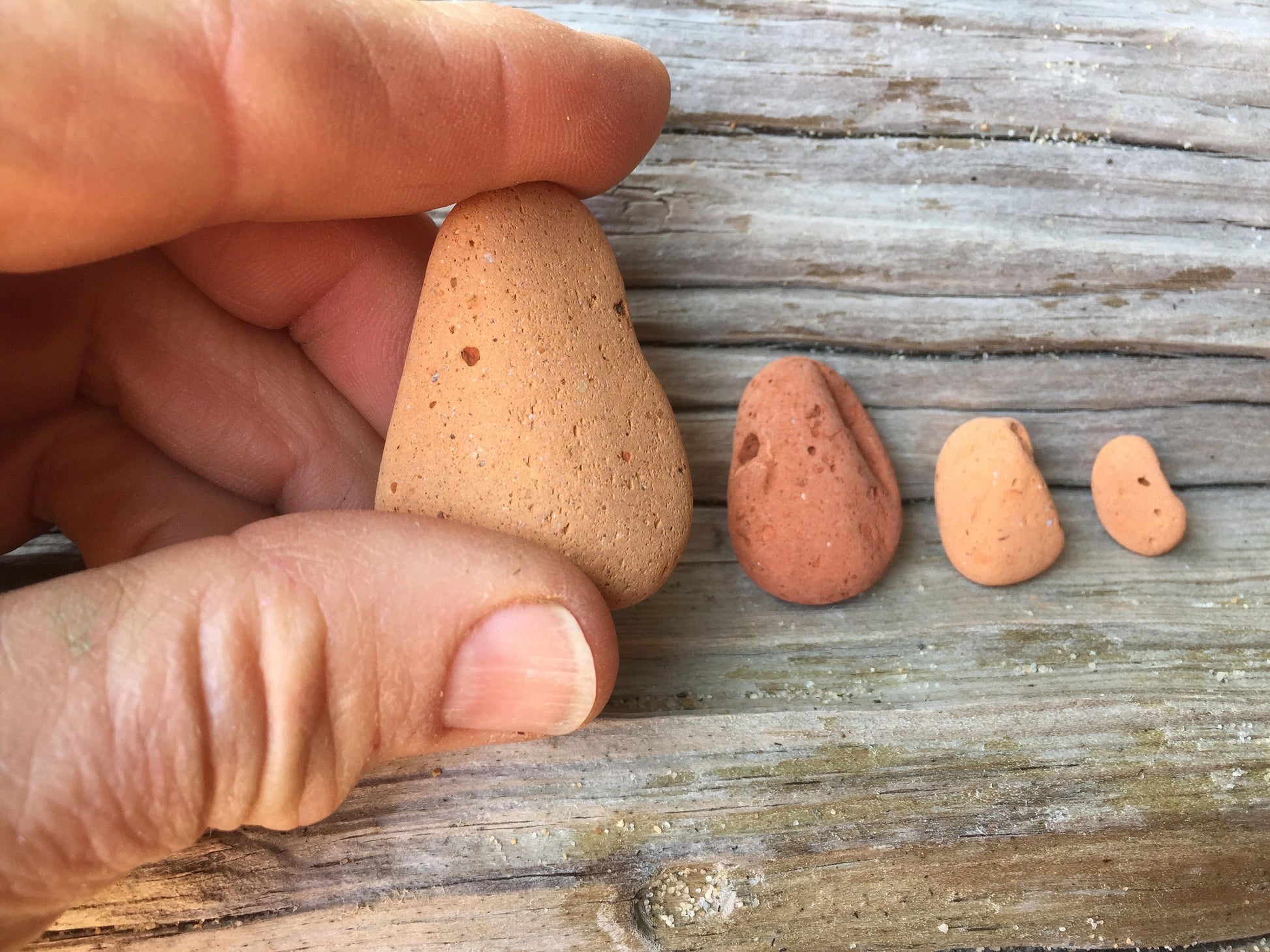 Terracotta Sea Pottery - 15 Pieces Vintage Beach Brick from Maine - Vintage Clay Pottery - Genuine Maine Sea Bricks