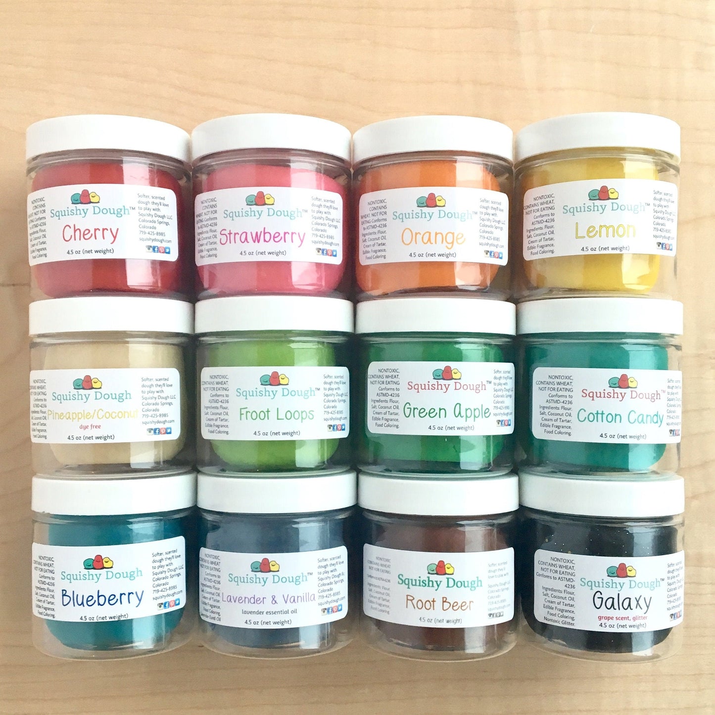 Scented Playdough Jar (4.5 oz), Non-toxic Sensory Dough, Eco-Friendly Christmas Gift for Kids, Stocking Stuffer, Educational Play Kit